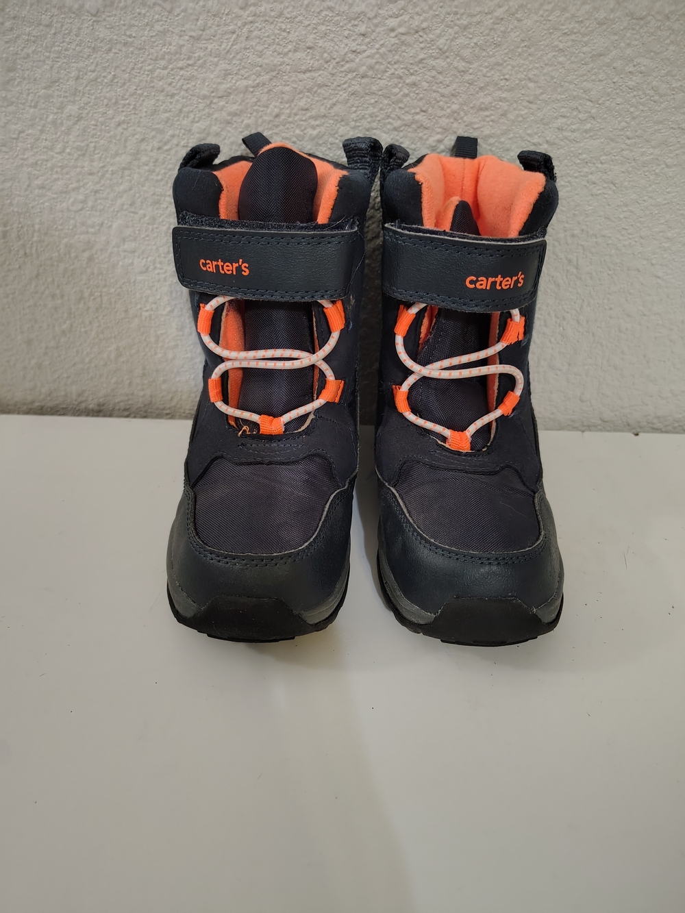 Carter's Kids Winter Boots Snow Toddler Boy Size 11 Shoes Navy Blue and Orange